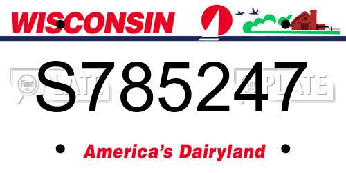 S785247 Wisconsin License Plate