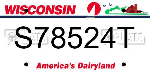 S78524T Wisconsin License Plate