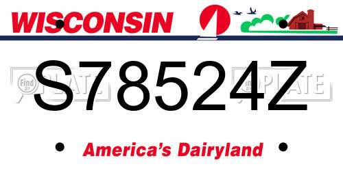 S78524Z Wisconsin License Plate