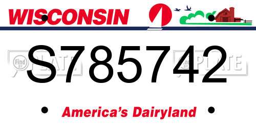 S785742 Wisconsin License Plate