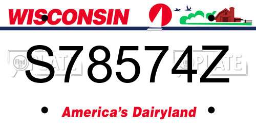 S78574Z Wisconsin License Plate