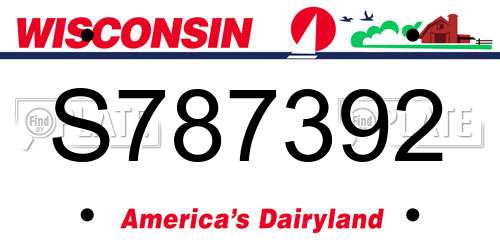 S787392 Wisconsin License Plate