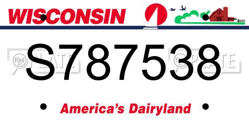 S787538 Wisconsin License Plate