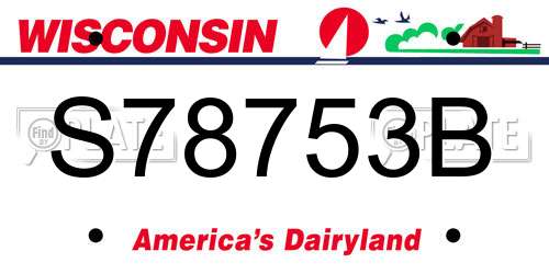 S78753B Wisconsin License Plate