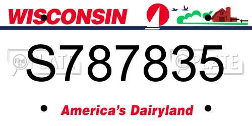 S787835 Wisconsin License Plate