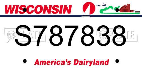 S787838 Wisconsin License Plate