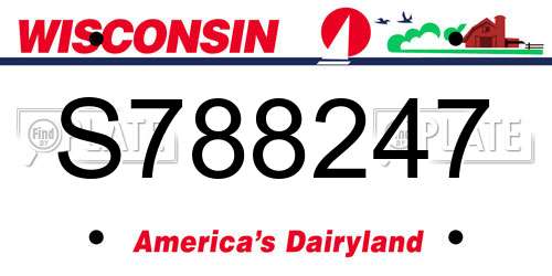 S788247 Wisconsin License Plate