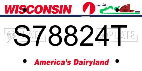 S78824T Wisconsin License Plate