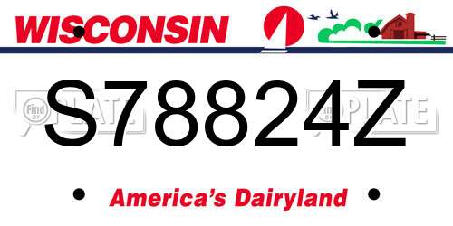 S78824Z Wisconsin License Plate