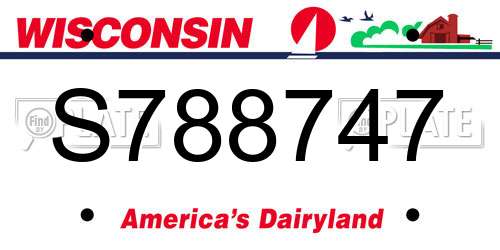 S788747 Wisconsin License Plate