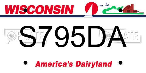 S795DA Wisconsin License Plate