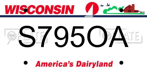 S795OA Wisconsin License Plate