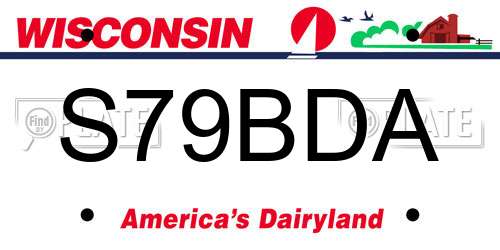 S79BDA Wisconsin License Plate