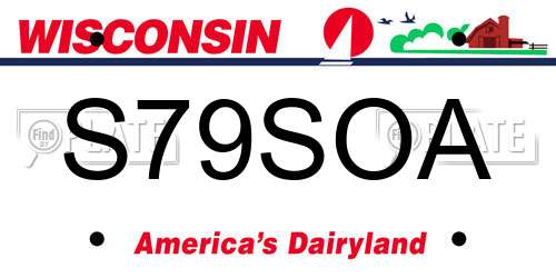 S79SOA Wisconsin License Plate