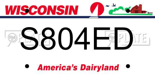 S804ED Wisconsin License Plate