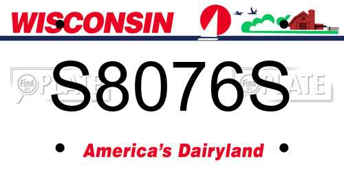 S8076S Wisconsin License Plate
