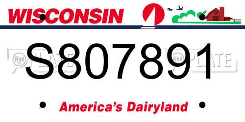 S807891 Wisconsin License Plate