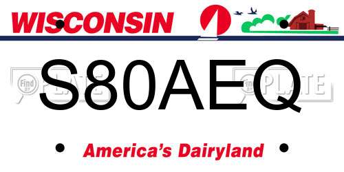 S80AEQ Wisconsin License Plate