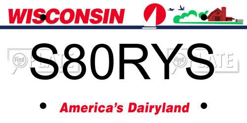 S80RYS Wisconsin License Plate
