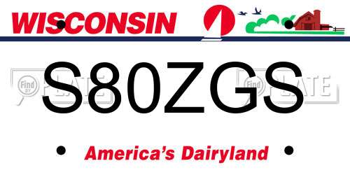 S80ZGS Wisconsin License Plate
