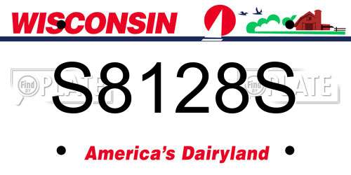 S8128S Wisconsin License Plate