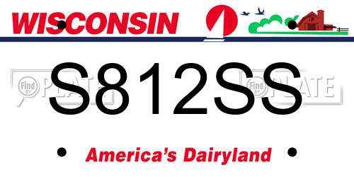S812SS Wisconsin License Plate