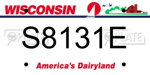 S8131E Wisconsin License Plate