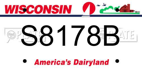 S8178B Wisconsin License Plate