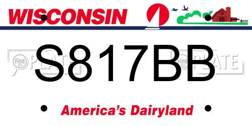 S817BB Wisconsin License Plate
