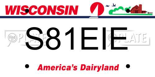 S81EIE Wisconsin License Plate