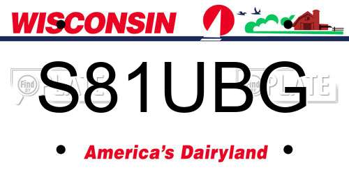 S81UBG Wisconsin License Plate
