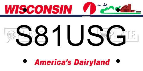 S81USG Wisconsin License Plate