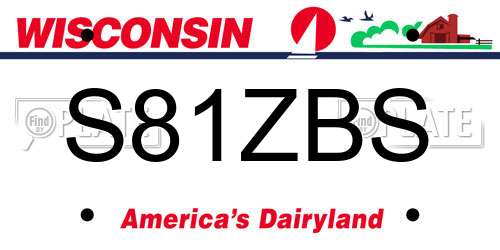 S81ZBS Wisconsin License Plate