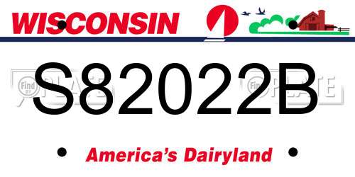 S82022B Wisconsin License Plate
