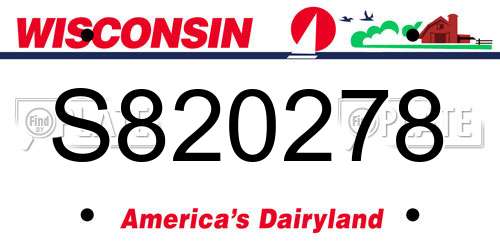 S820278 Wisconsin License Plate