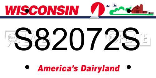 S82072S Wisconsin License Plate