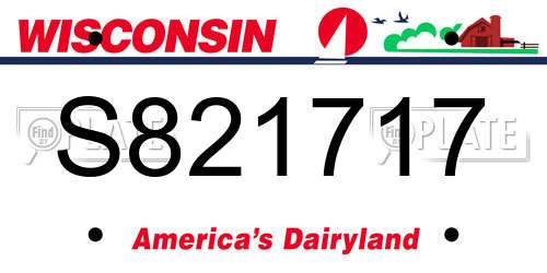 S821717 Wisconsin License Plate