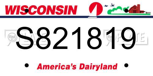 S821819 Wisconsin License Plate