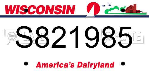 S821985 Wisconsin License Plate