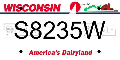 S8235W Wisconsin License Plate