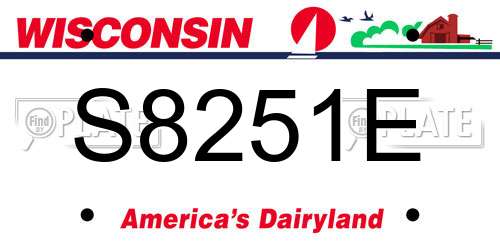 S8251E Wisconsin License Plate