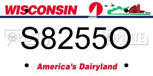 S8255O Wisconsin License Plate