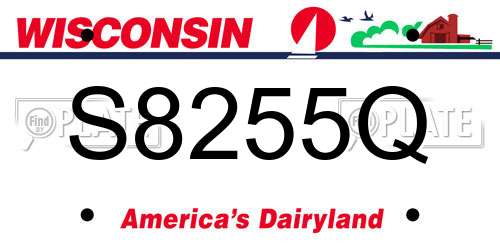 S8255Q Wisconsin License Plate