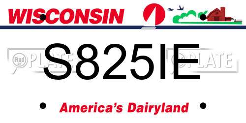 S825IE Wisconsin License Plate