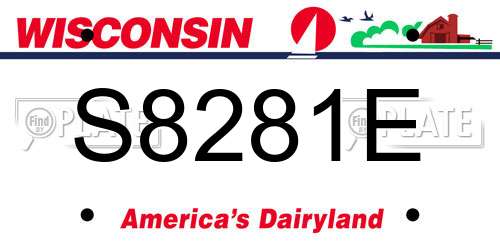 S8281E Wisconsin License Plate