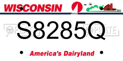 S8285Q Wisconsin License Plate