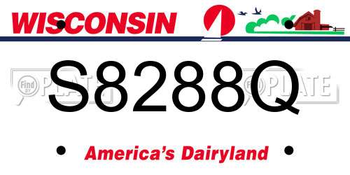 S8288Q Wisconsin License Plate