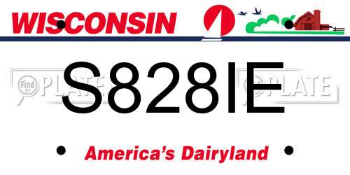 S828IE Wisconsin License Plate