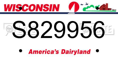 S829956 Wisconsin License Plate