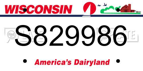 S829986 Wisconsin License Plate